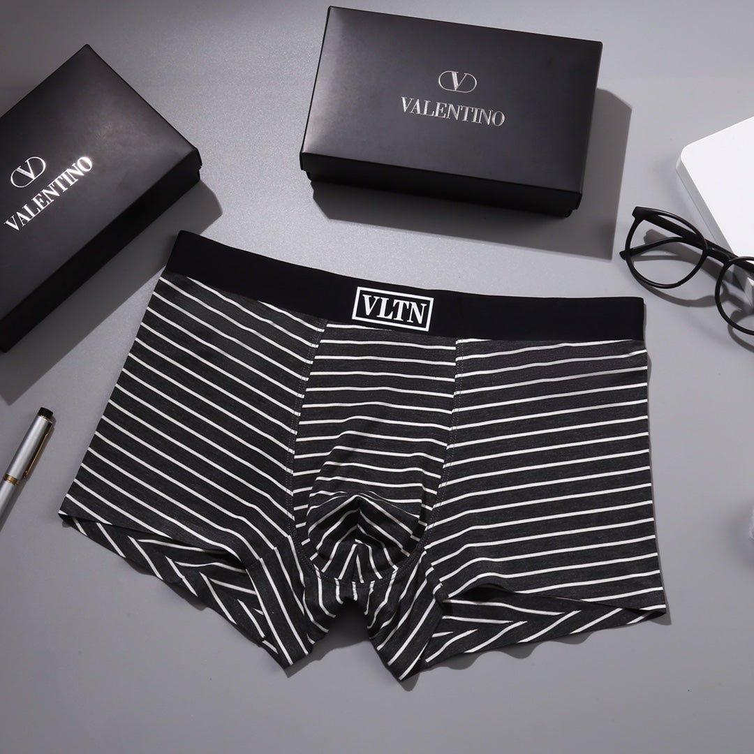 Valentino Visible Waistband, Colour And Emblem Details Men's Boxer Briefs - 3-Piece Box