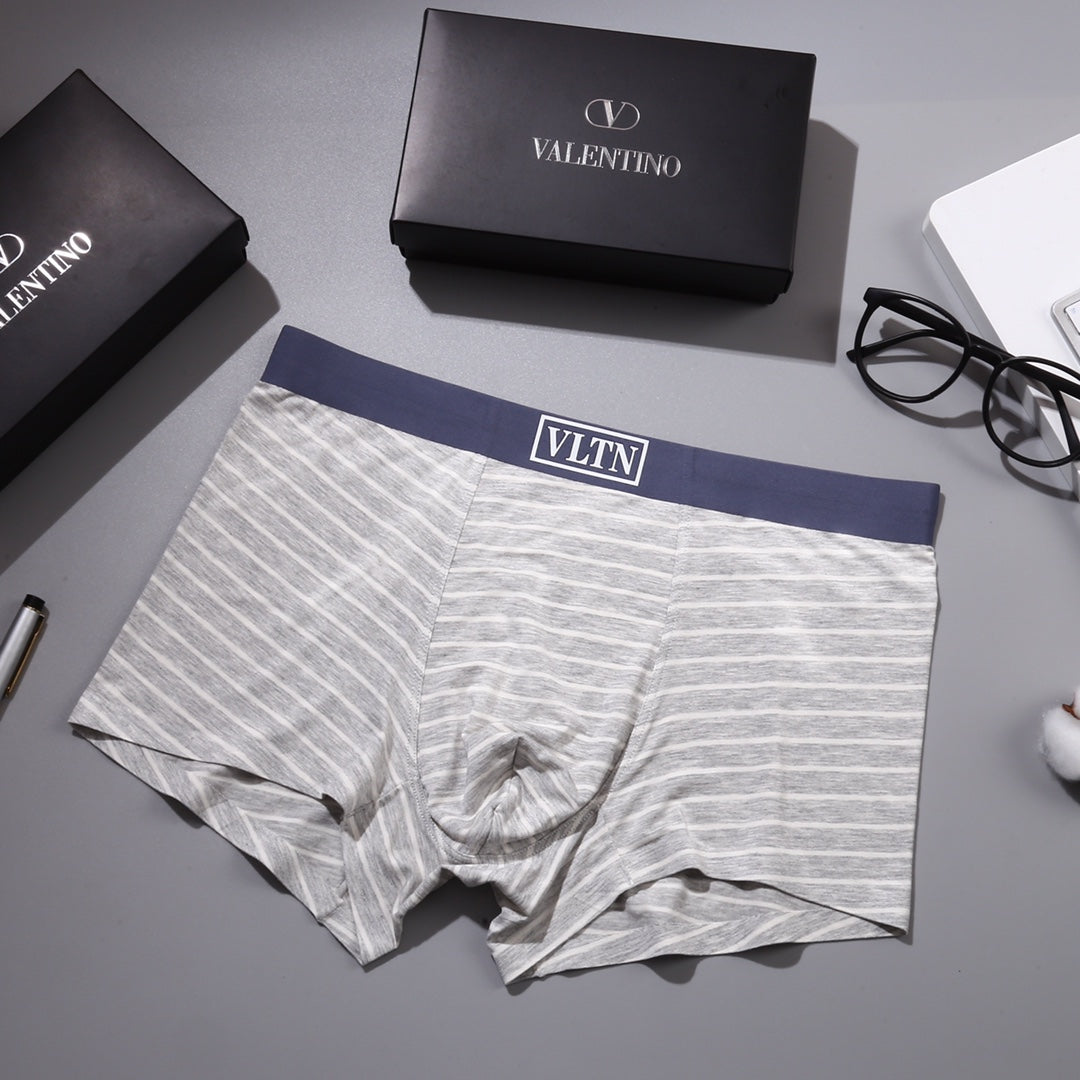 Valentino Visible Waistband, Colour And Emblem Details Men's Boxer Briefs - 3-Piece Box