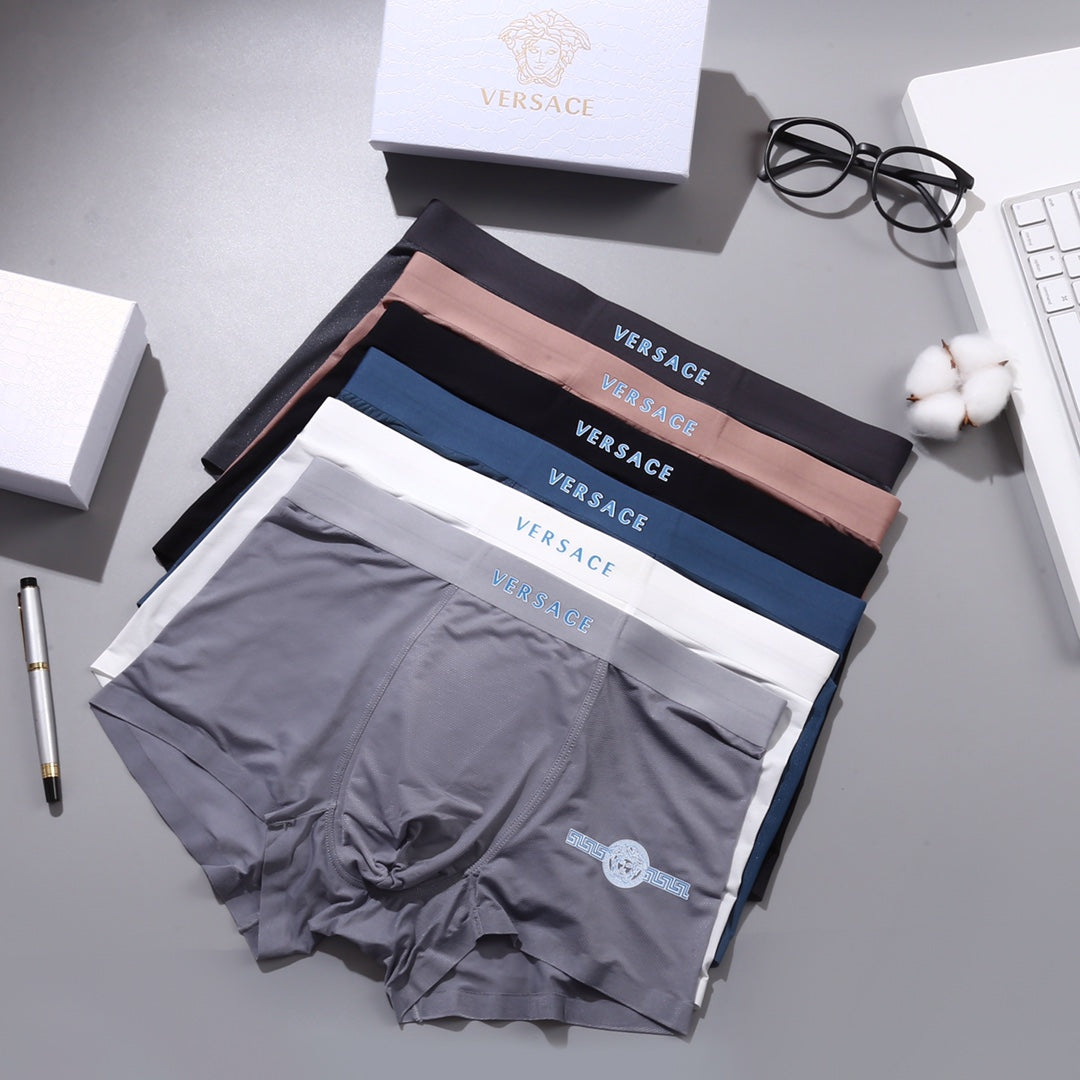 Versace Small Medallion Details Men's Boxer Briefs - 3-Piece Box