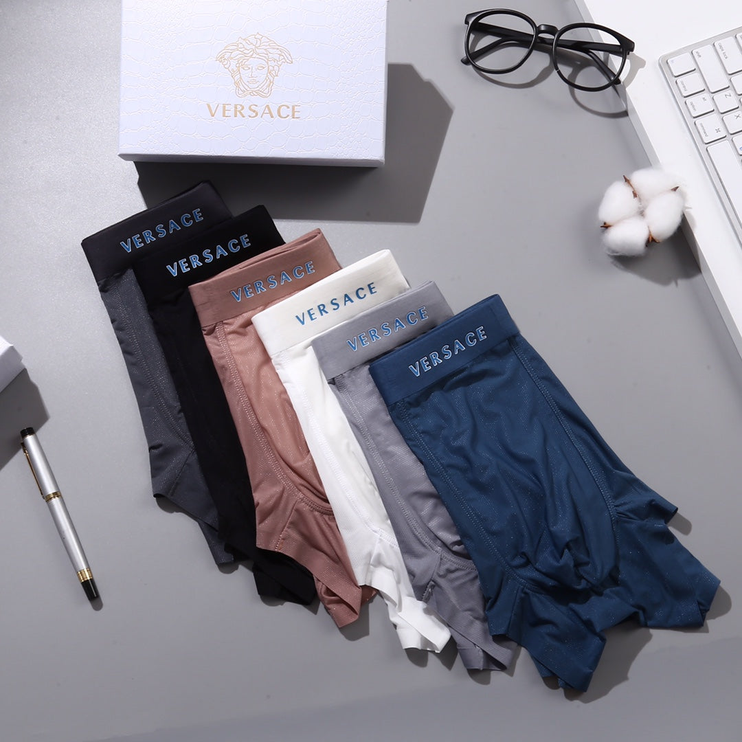Versace Small Medallion Details Men's Boxer Briefs - 3-Piece Box