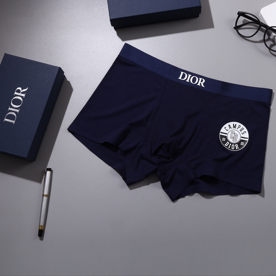 Dior Round Patch Details Men's Boxer Briefs - 3-Piece Box