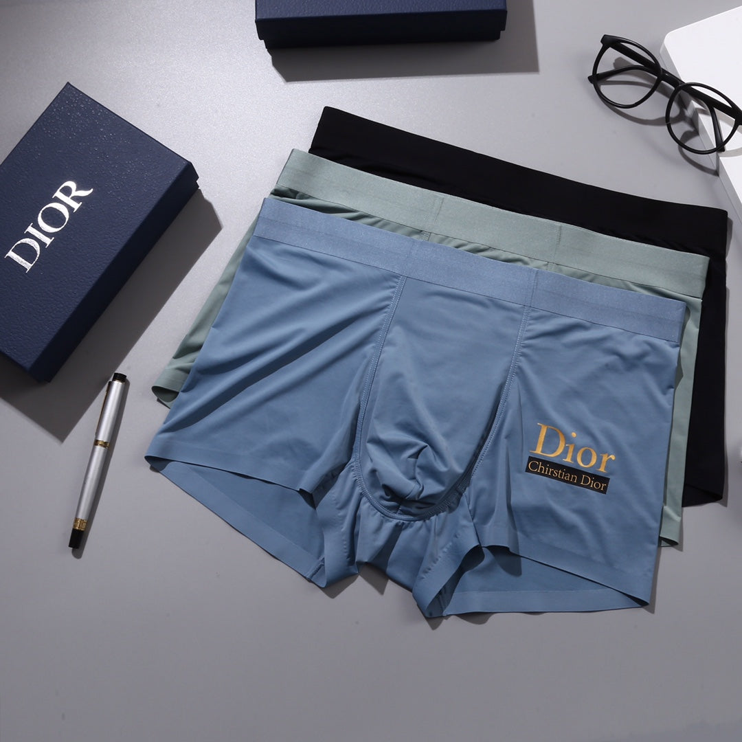 Dior Visible Colour, Waistband And Emblem Details Men's Boxer Briefs - 3-Piece Box