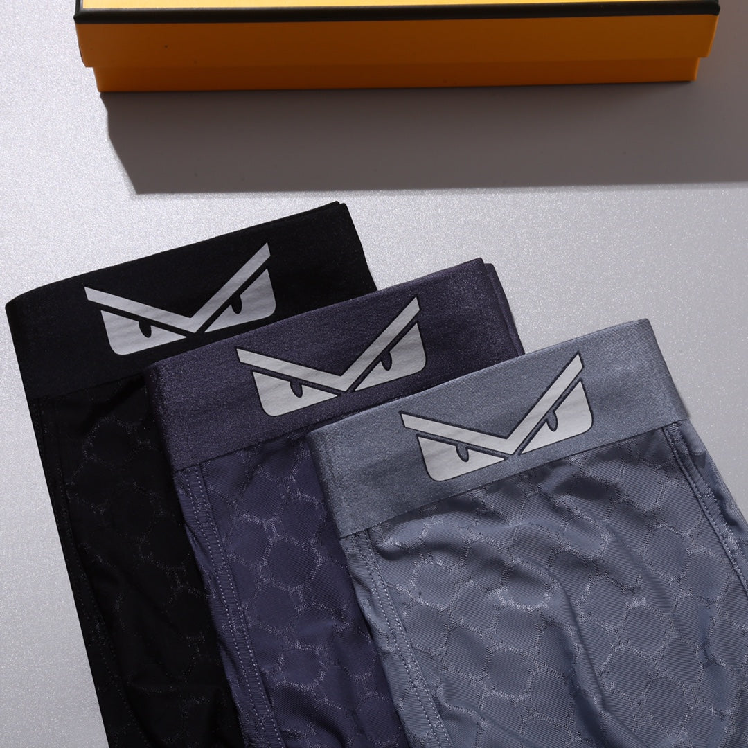 Fendi Nylon Blend Men's Boxer Briefs - 3-Piece Box