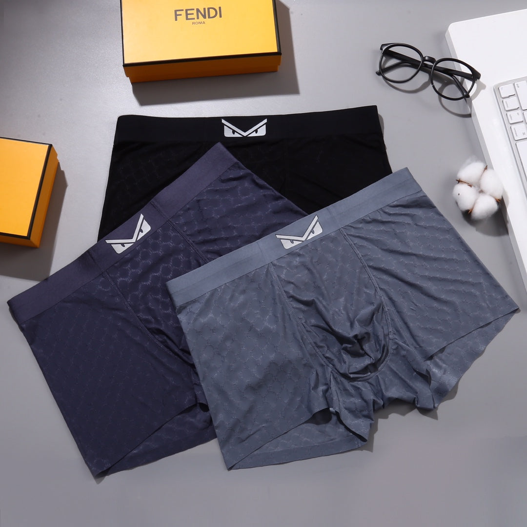 Fendi Small Eye-Style Patch Details Men's Boxer Briefs - 3-Piece Box