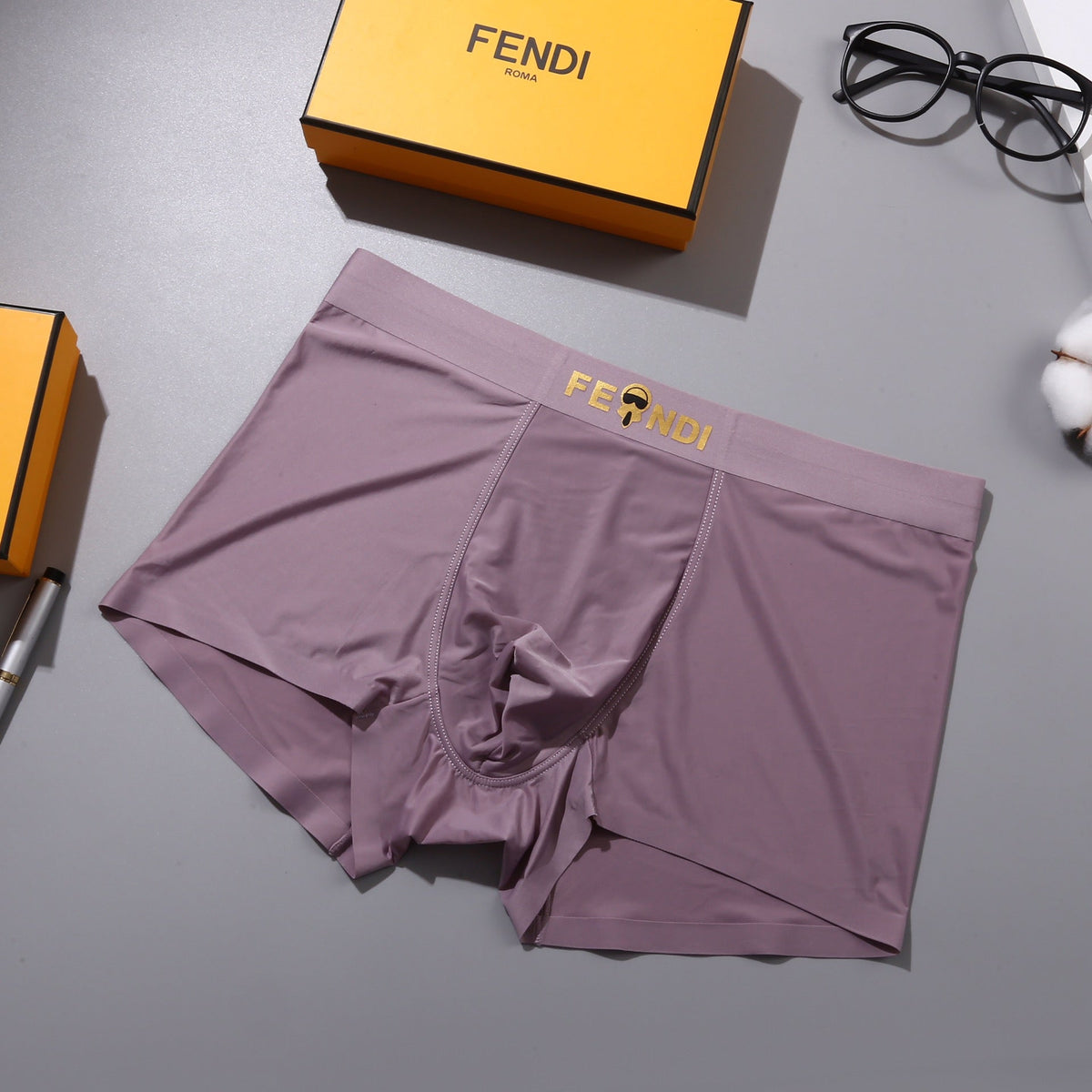 Fendi Visible Colour, Waistband And Emblem Details Men's Boxer Briefs - 3-Piece Box