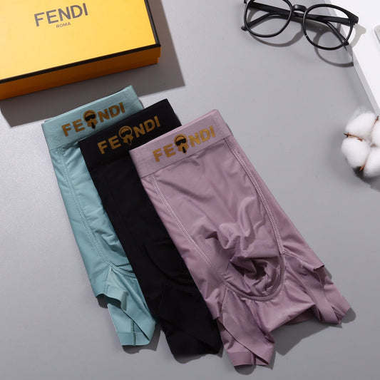 Fendi Visible Colour, Waistband And Emblem Details Men's Boxer Briefs - 3-Piece Box