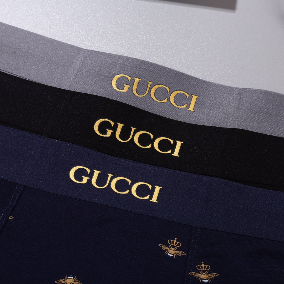 Gucci Small Repeating Gold-Tone Motifs Men's Boxer Briefs - 3-Piece Box