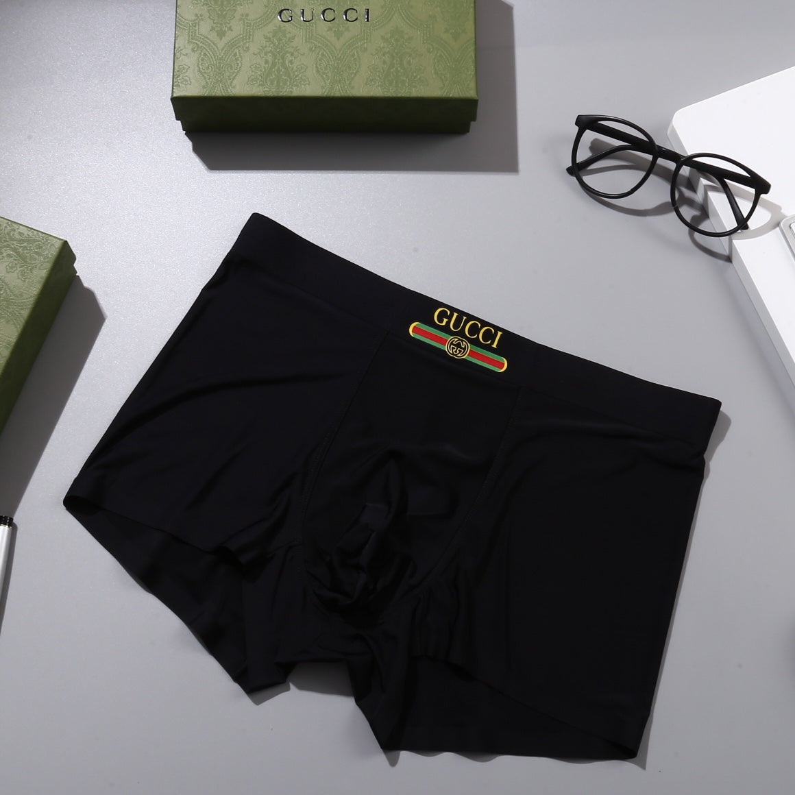 Gucci Nylon-Blend Logo Detail Men's Boxer Briefs - 3-Piece Box