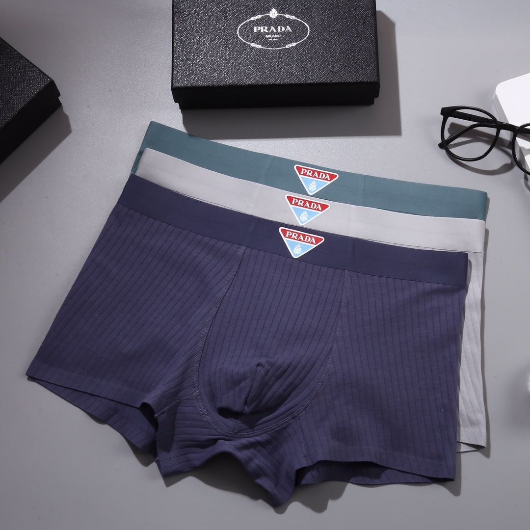 Prada Cotton Men's Boxer Briefs - 3-Piece Box