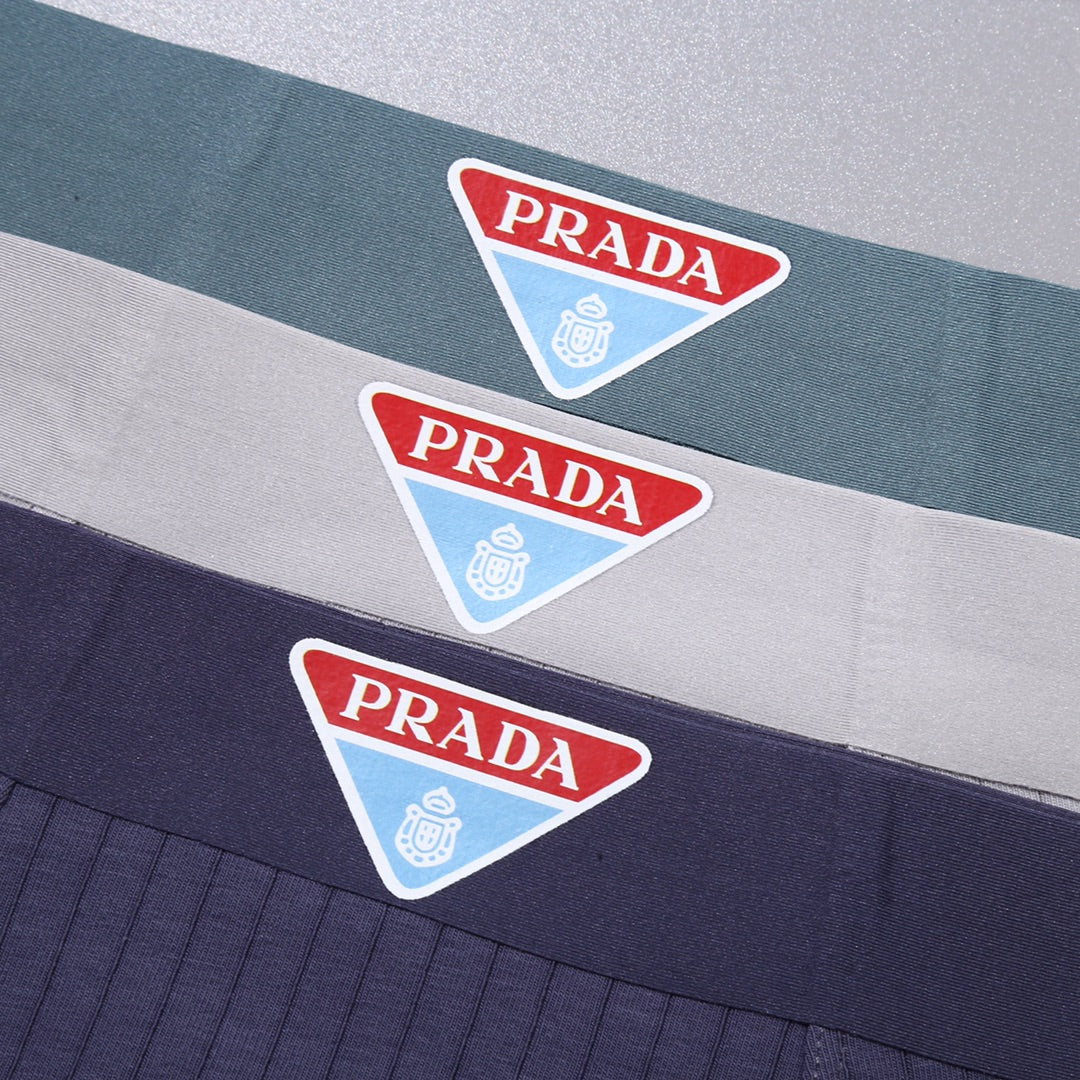 Prada Small Triangle Badges Men's Boxer Briefs - 3-Piece Box