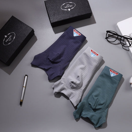 Prada Small Triangle Details Men's Boxer Briefs - 3-Piece Box