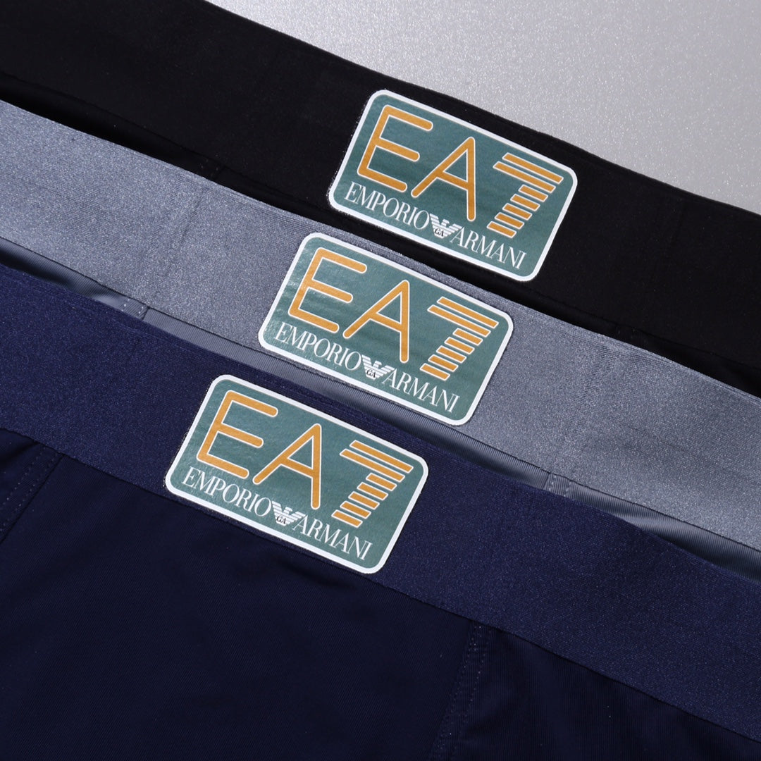 Armani Visible Colour, Waistband And Emblem Details Men's Boxer Briefs - 3-Piece Box