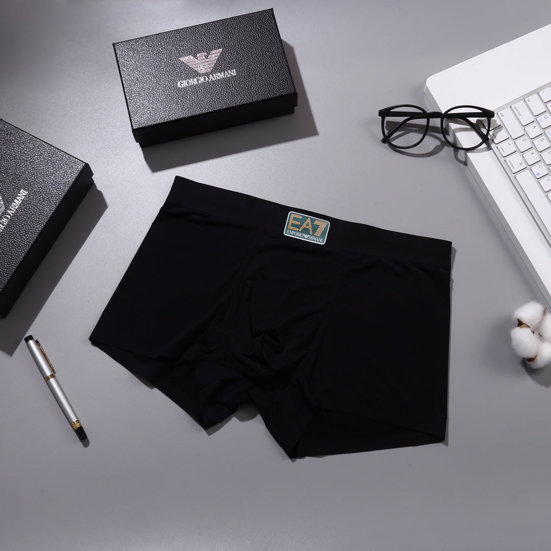 Armani Visible Colour, Waistband And Emblem Details Men's Boxer Briefs - 3-Piece Box