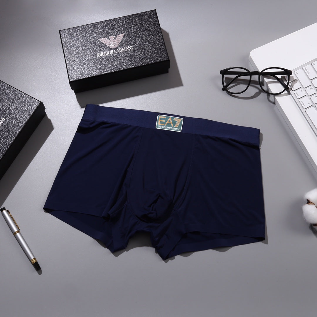 Armani Nylon-Blend Logo Detail Men's Boxer Briefs - 3-Piece Box