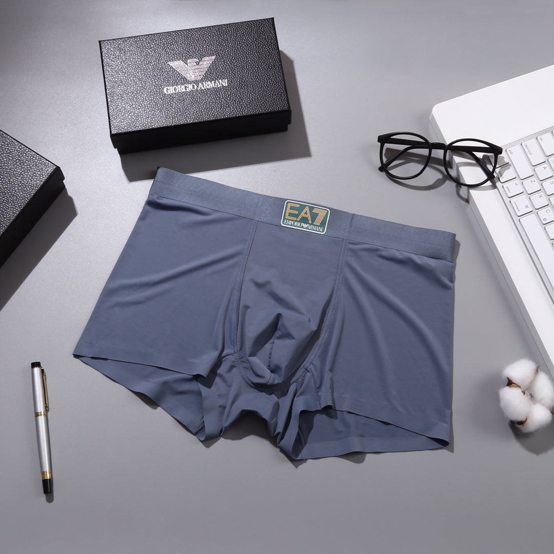 Armani Visible Colour, Waistband And Emblem Details Men's Boxer Briefs - 3-Piece Box
