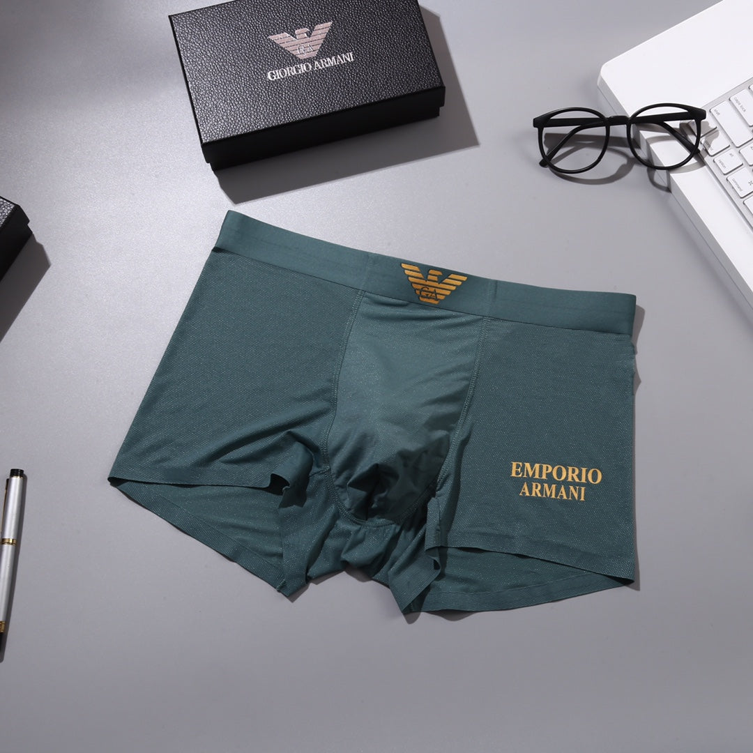 Armani Visible Colour, Waistband And Emblem Details Men's Boxer Briefs - 3-Piece Box