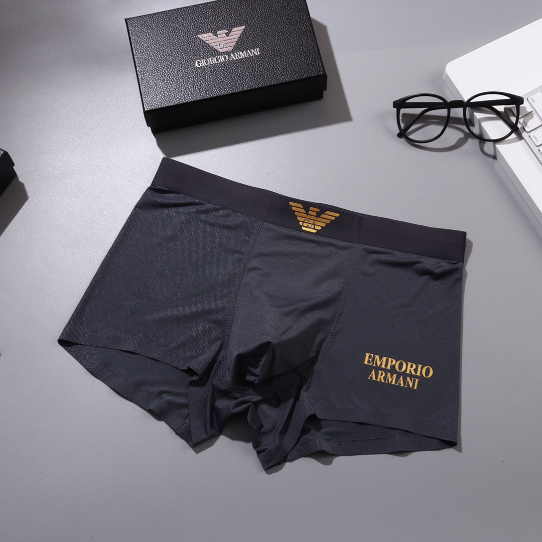 Armani Gold-Tone Eagle Details Men's Boxer Briefs - 3-Piece Box
