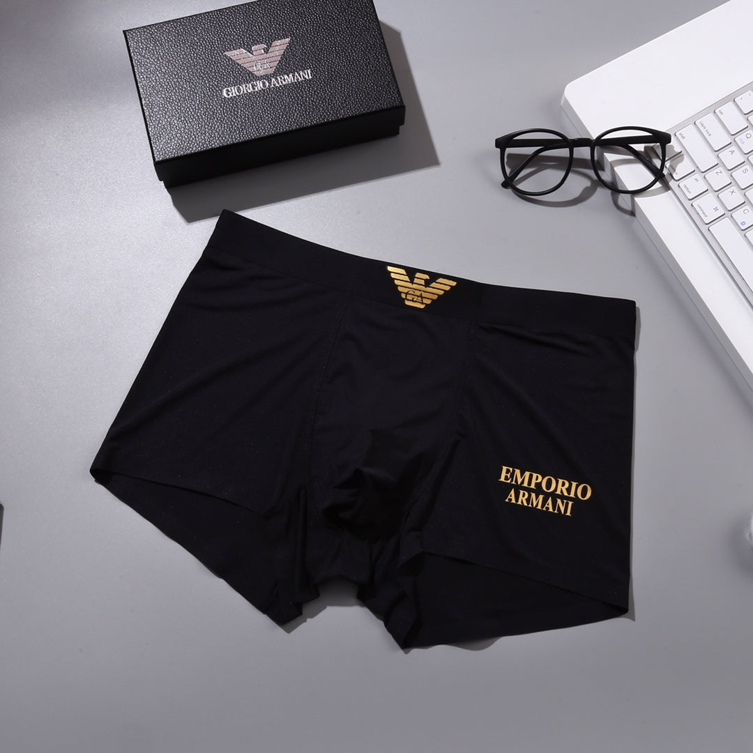 Armani Gold-Tone Eagle Details Men's Boxer Briefs - 3-Piece Box