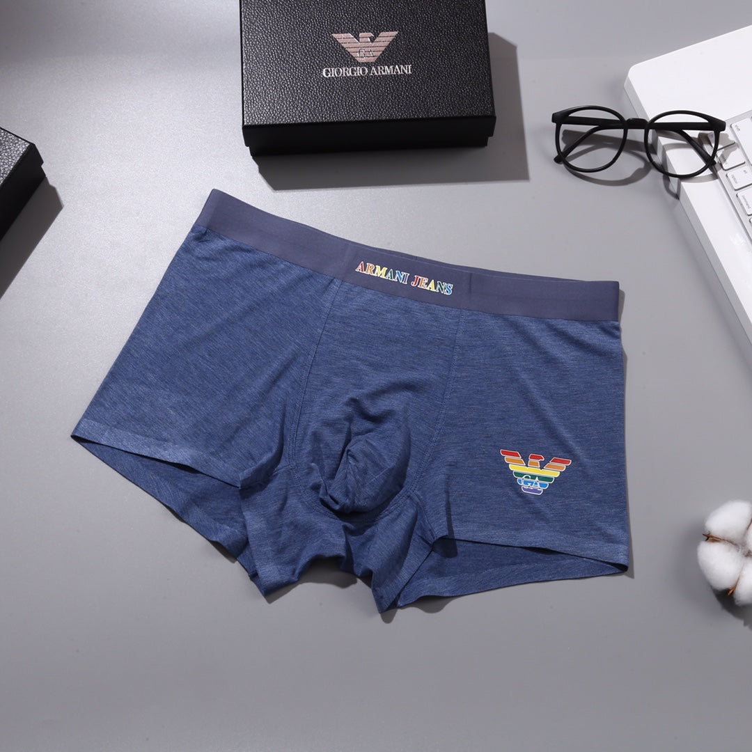 Armani Multicolour Eagle Details Men's Boxer Briefs - 3-Piece Box