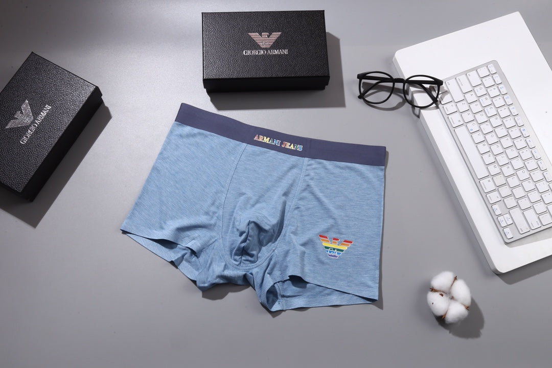 Armani Multicolour Eagle Details Men's Boxer Briefs - 3-Piece Box