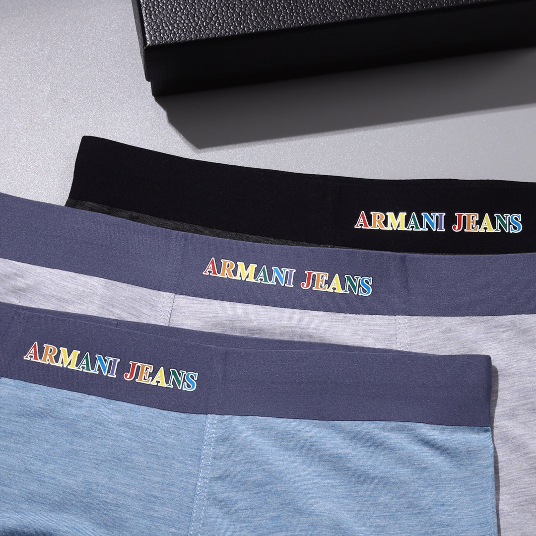 Armani Multicolour Eagle Details Men's Boxer Briefs - 3-Piece Box