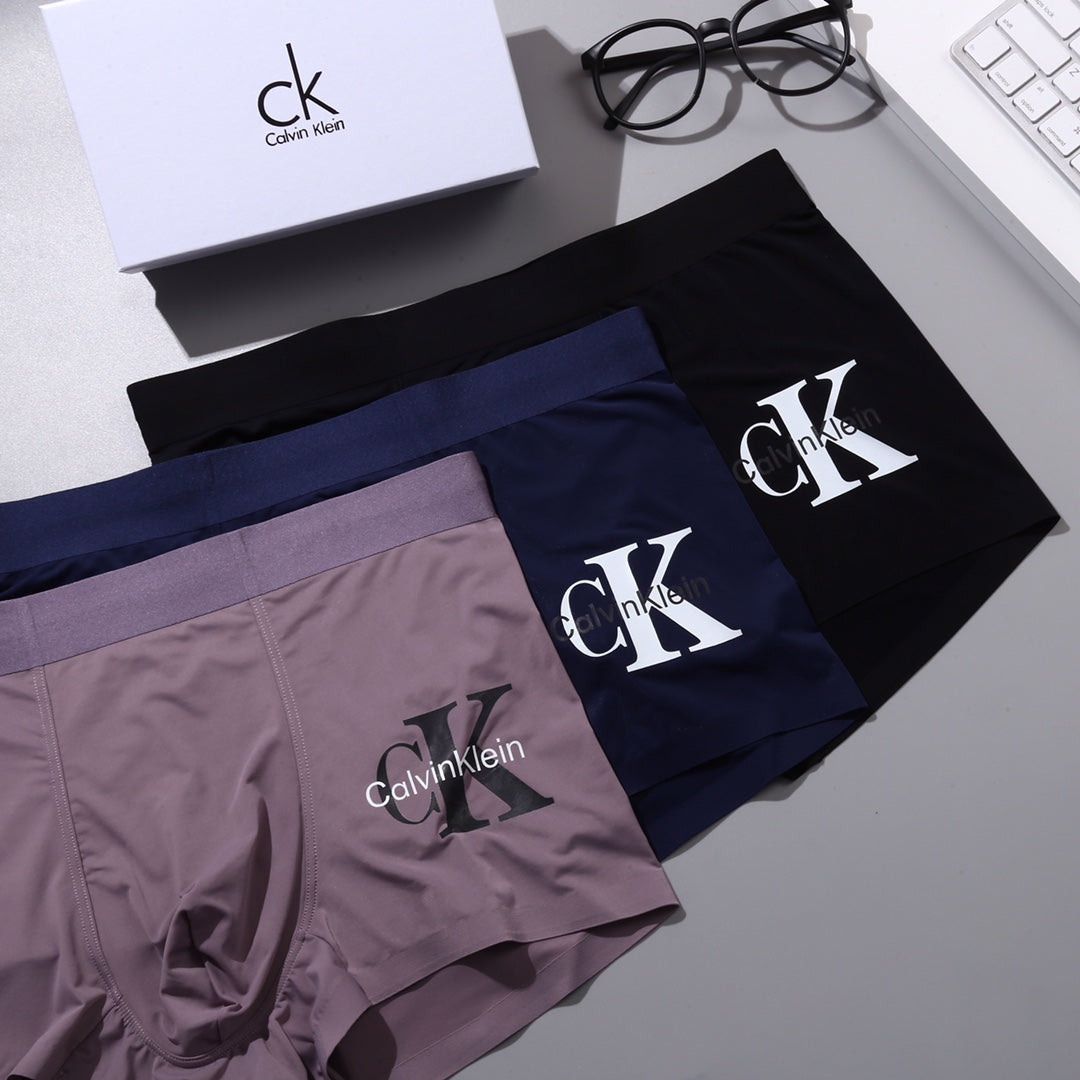 Calvin Klein Large Monogram Details Men's Boxer Briefs - 3-Piece Box