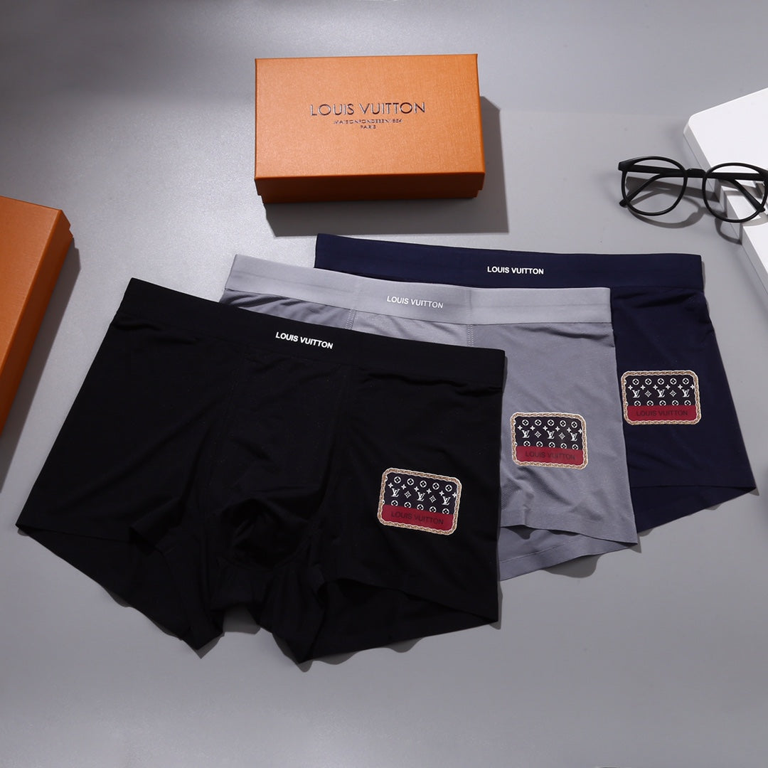 Louis Vuitton Small Patch Details Men's Boxer Briefs - 3-Piece Box