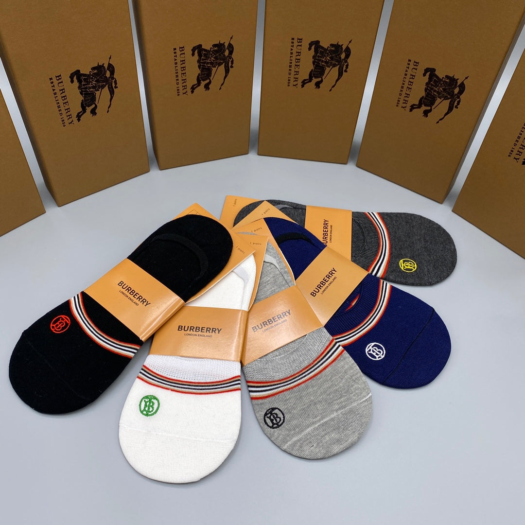 Burberry Small Horse Details No-Show Socks - 5-Pair Set