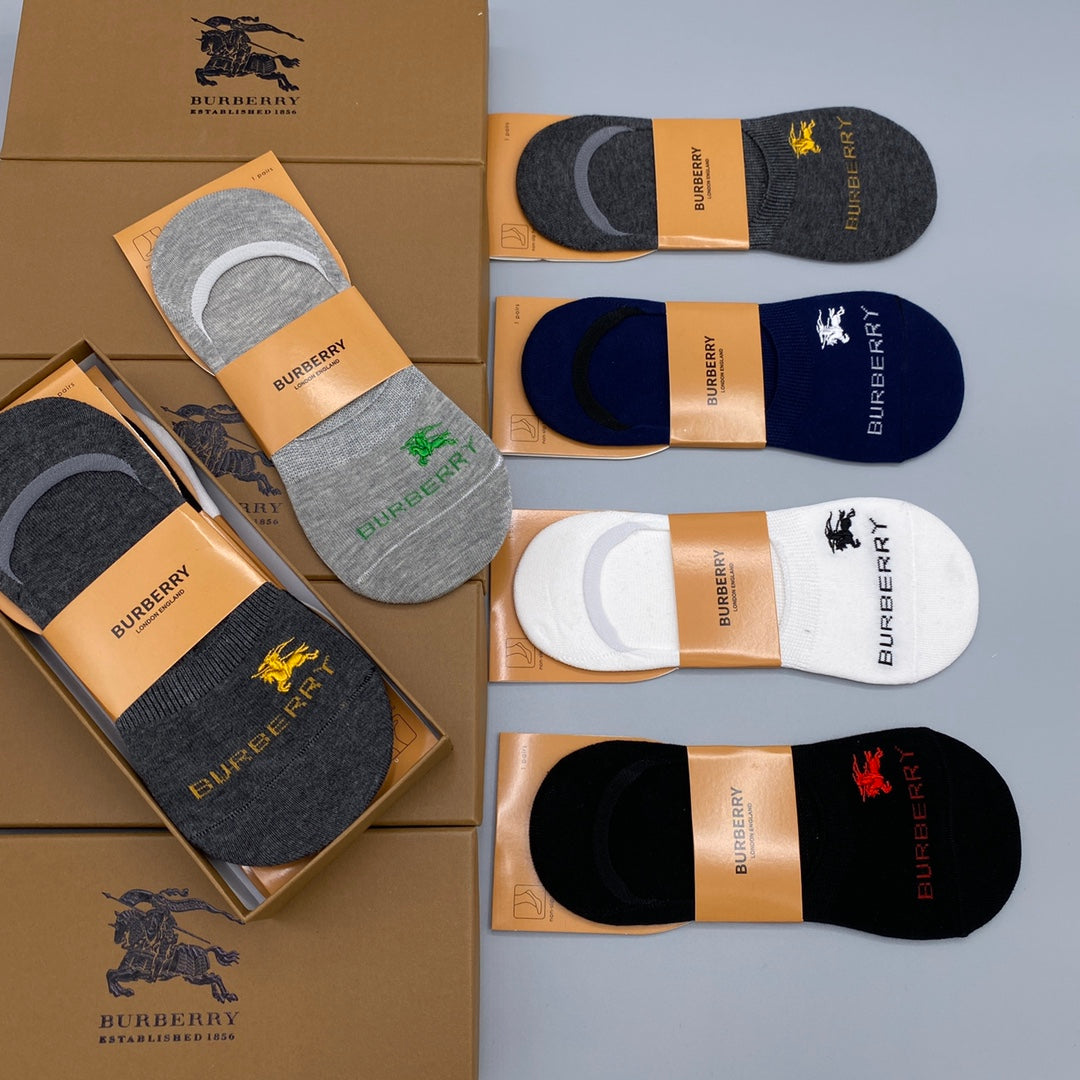 Burberry Crest Details No-Show Socks - 5-Pair Set