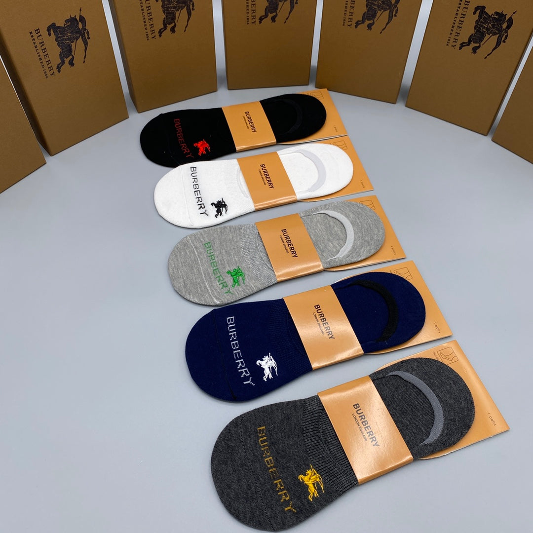 Burberry Crest Details No-Show Socks - 5-Pair Set