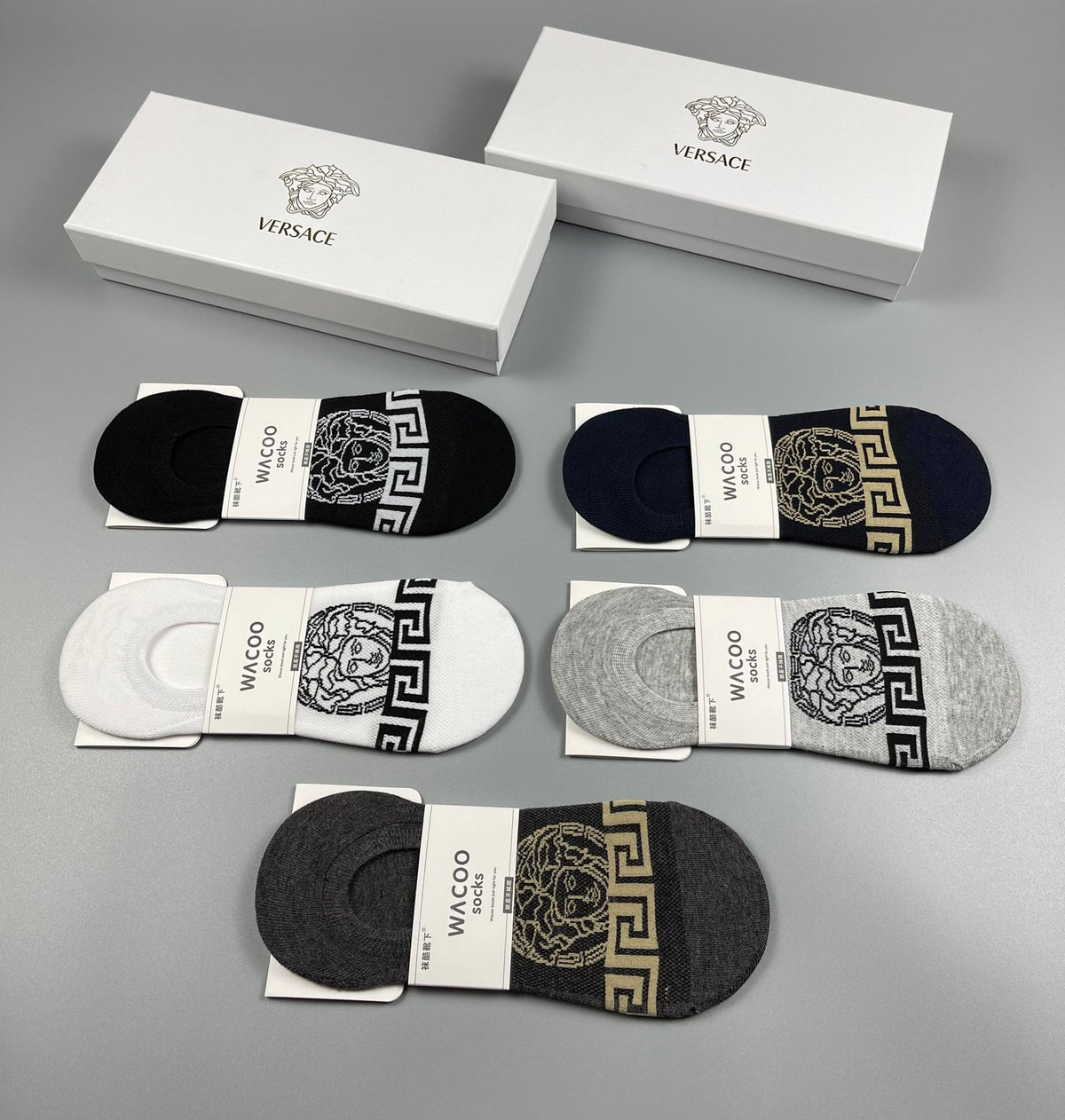 Versace Cotton Short Socks - 5-Pair Pack