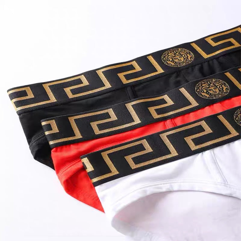 Versace Greek-Key Waistbands Men's Briefs