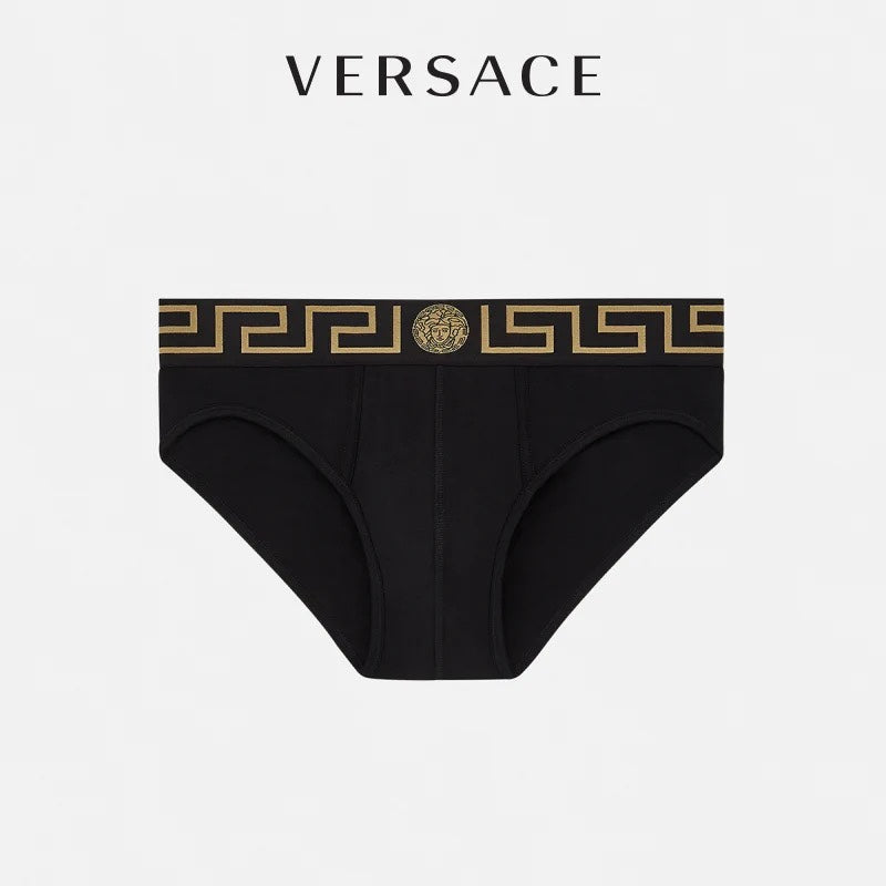 Versace Greek-Key Waistbands Men's Briefs