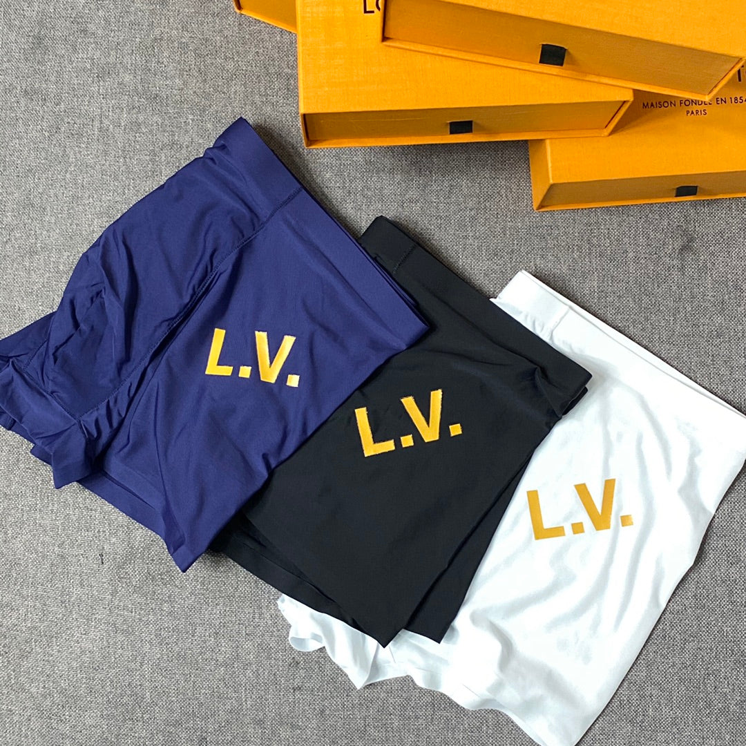Louis Vuitton Visible Branded Waistband Or Emblem Details Men's Boxer Briefs - 3-Piece Box
