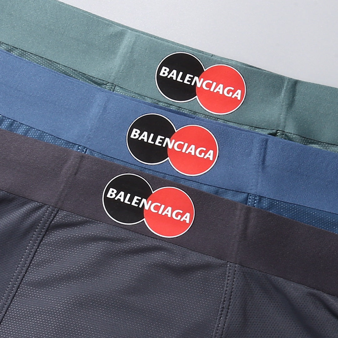 Balenciaga Contrast Logo Waistbands Men's Boxer Briefs - 3-Piece Box