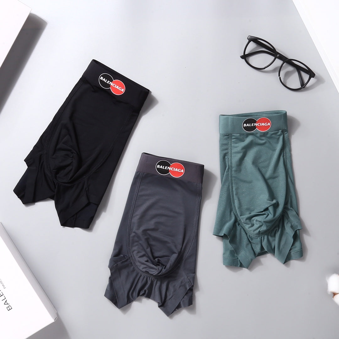 Balenciaga Men's Stretch Nylon Boxer Briefs - 3-Piece Box