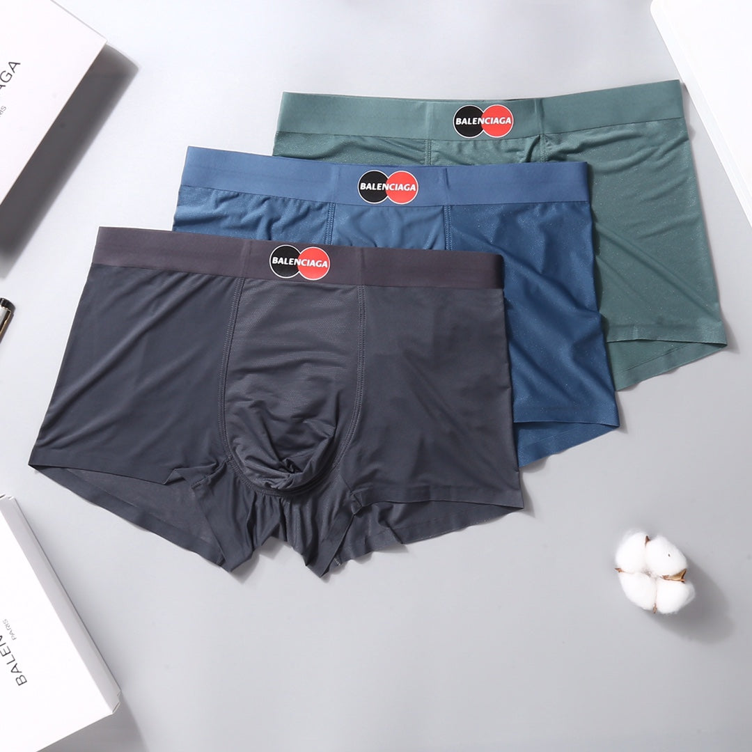 Balenciaga Visible Colour, Waistband And Emblem Details Men's Boxer Briefs - 3-Piece Box