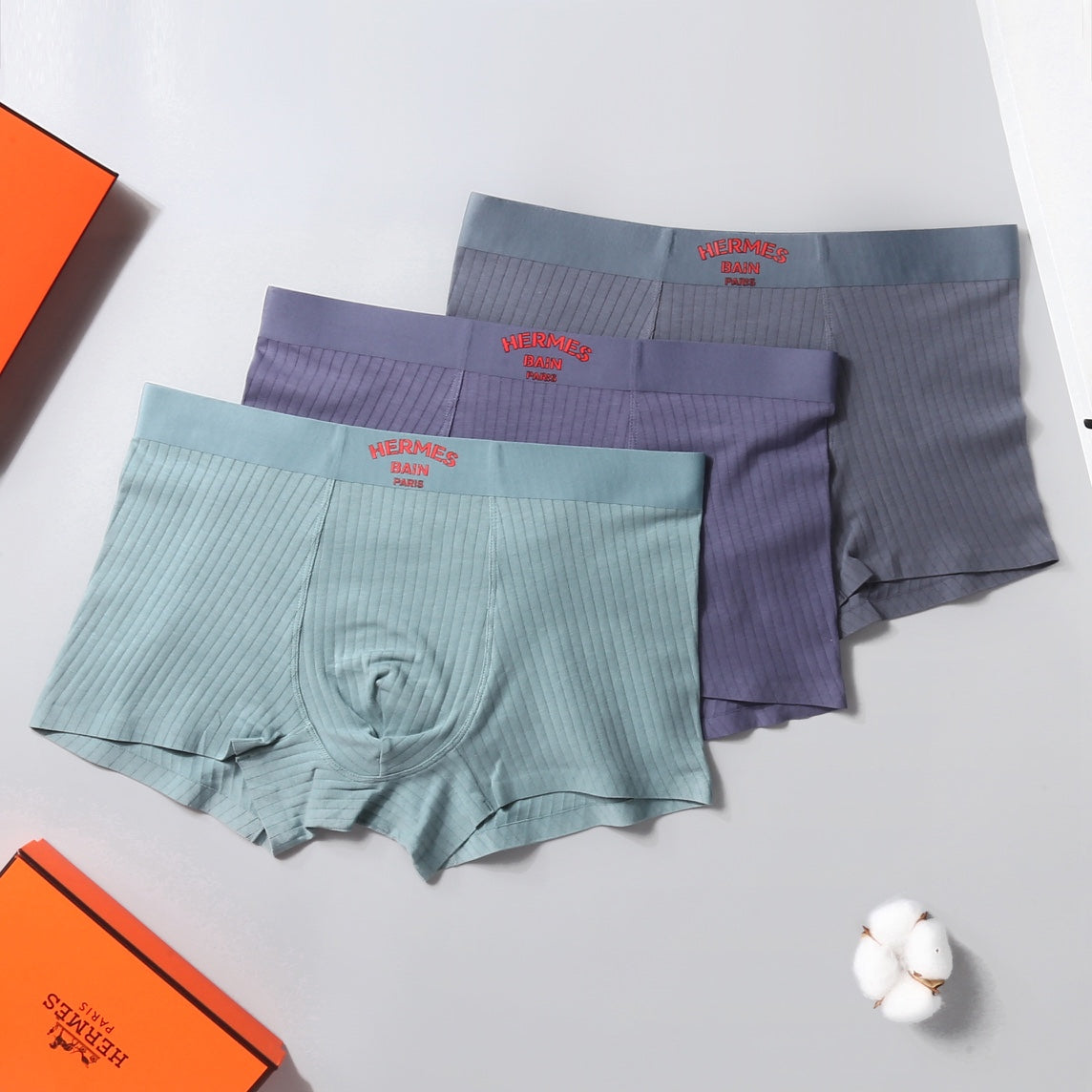 Hermes Cotton Blend Boxer Briefs - 3-Piece Box