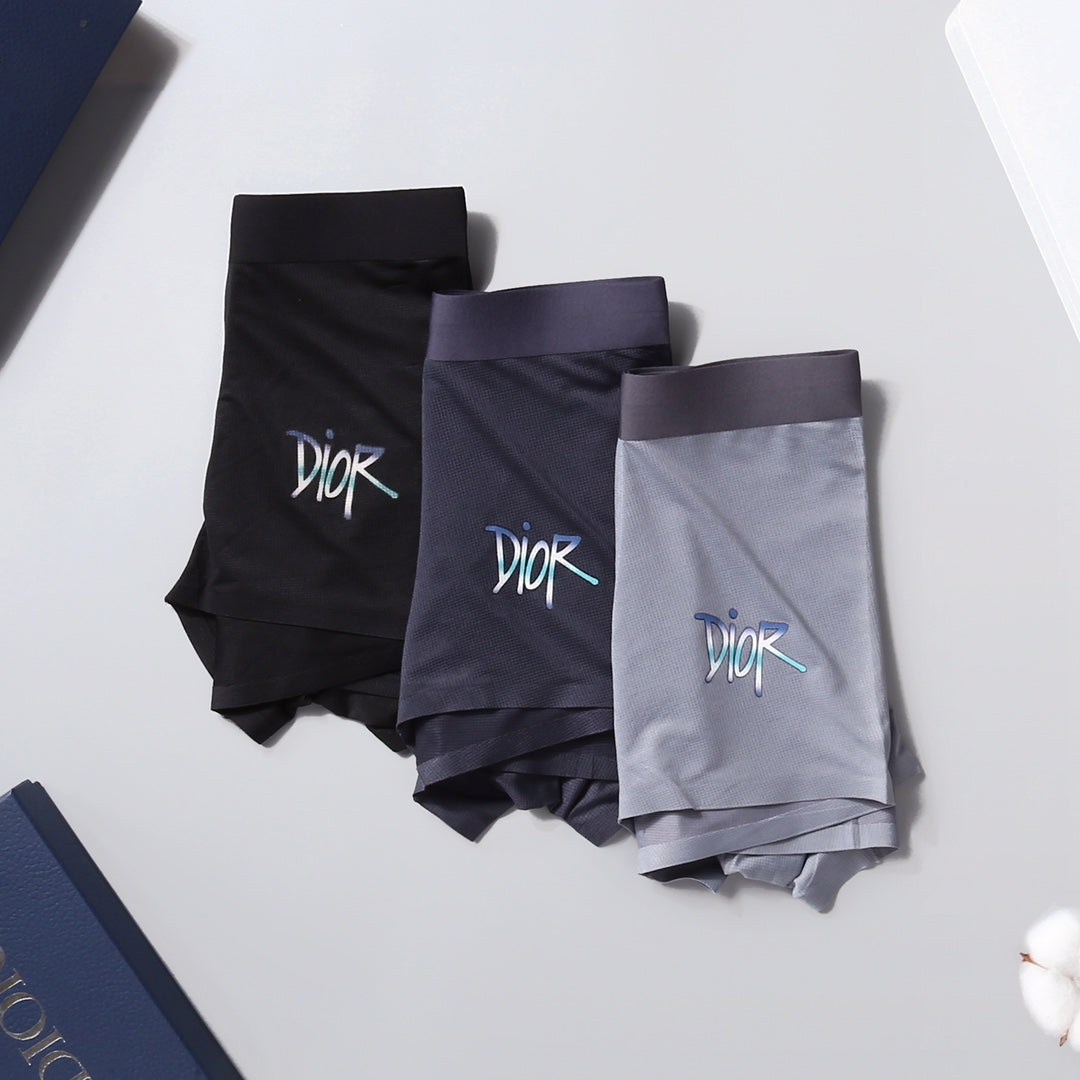 Dior Visible Colour, Waistband And Emblem Details Men's Boxer Briefs - 3-Piece Box