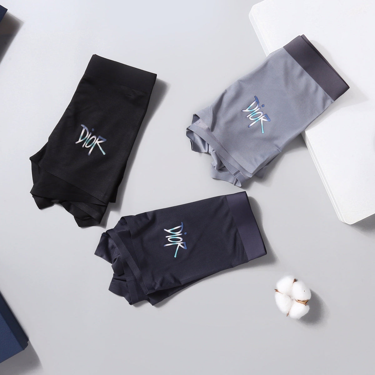 Dior Visible Colour, Waistband And Emblem Details Men's Boxer Briefs - 3-Piece Box