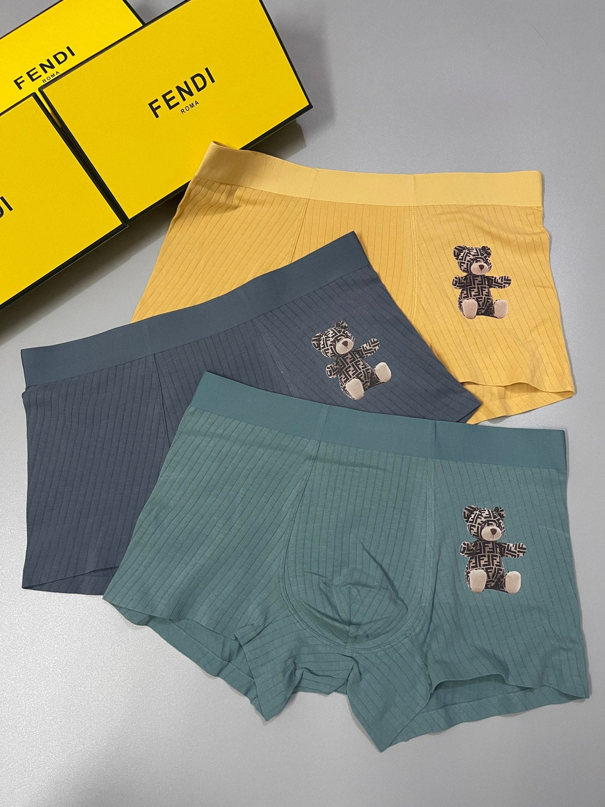 Fendi Visible Branded Waistband Or Emblem Details Men's Boxer Briefs - 3-Piece Box
