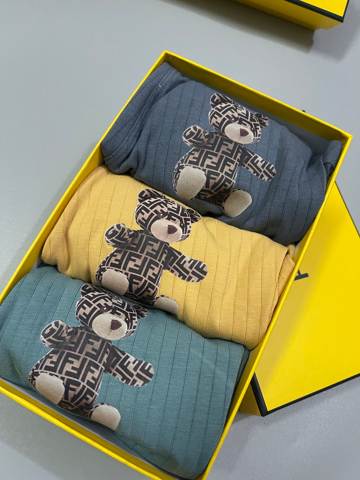Fendi Bear Graphics Men's Boxer Briefs - 3-Piece Box
