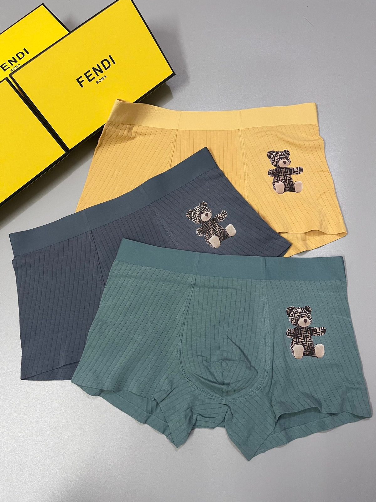 Fendi Visible Branded Waistband Or Emblem Details Men's Boxer Briefs - 3-Piece Box