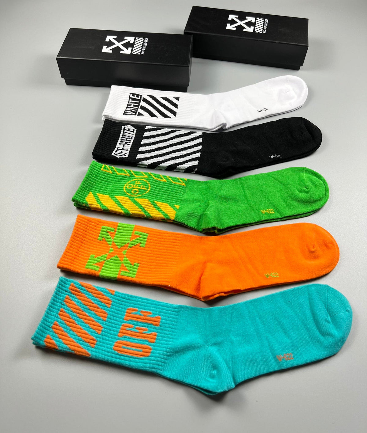 Off-White Cotton Crew Socks - 5-Pair Pack