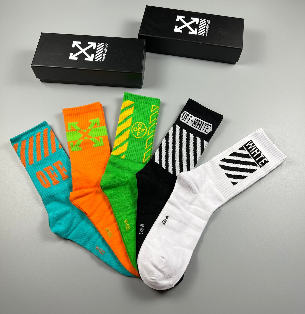 Off-White Cotton Crew Socks - 5-Pair Pack