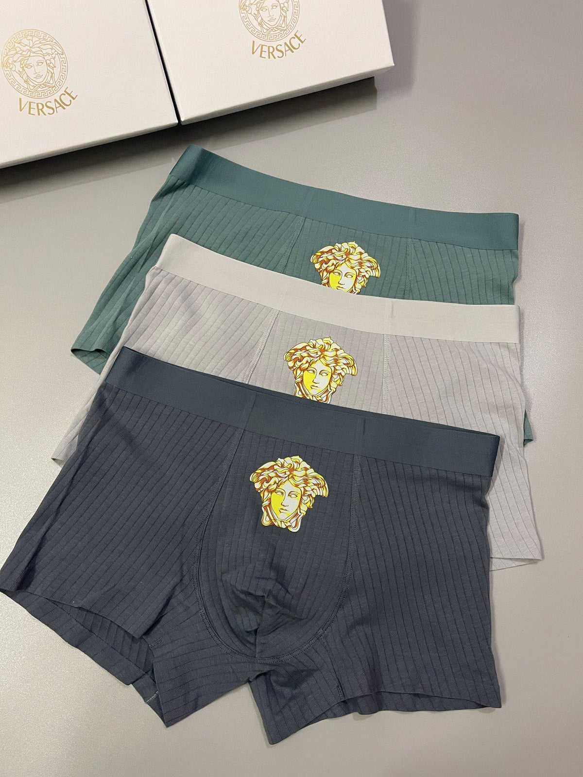Versace Medallion Motifs Men's Boxer Briefs - 3-Piece Box