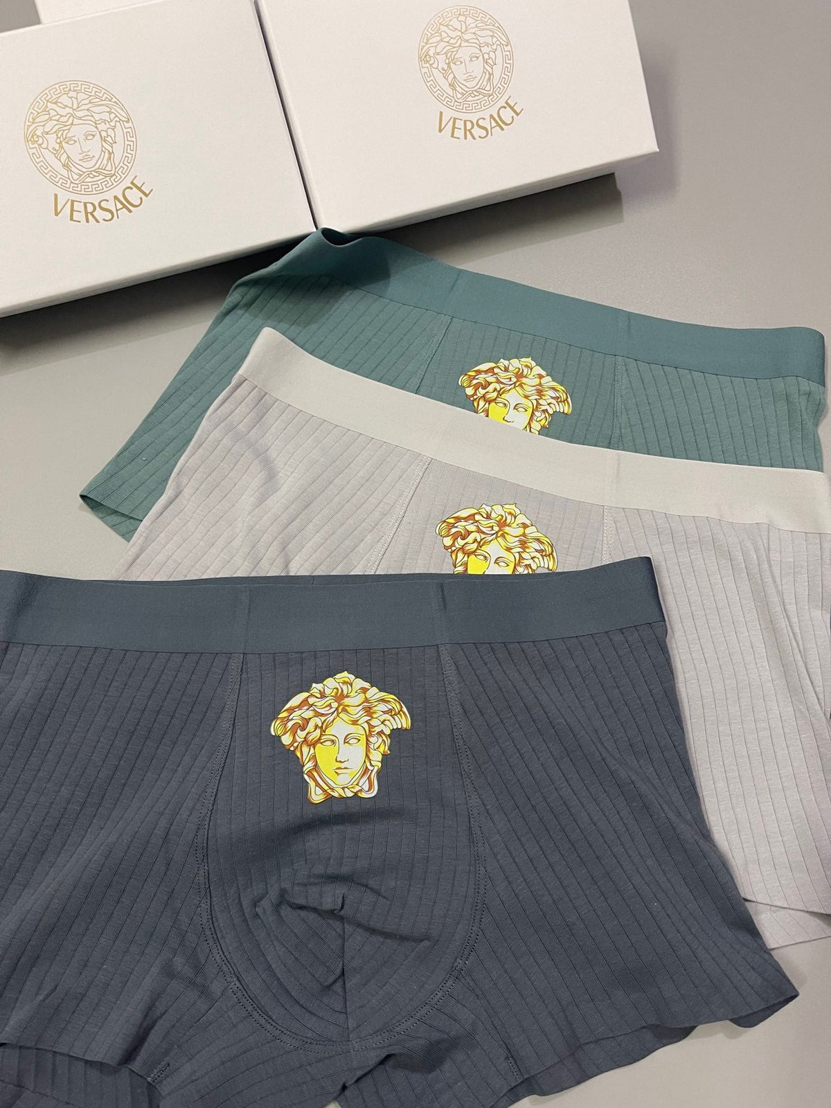 Versace Medallion Details Men's Boxer Briefs - 3-Piece Box