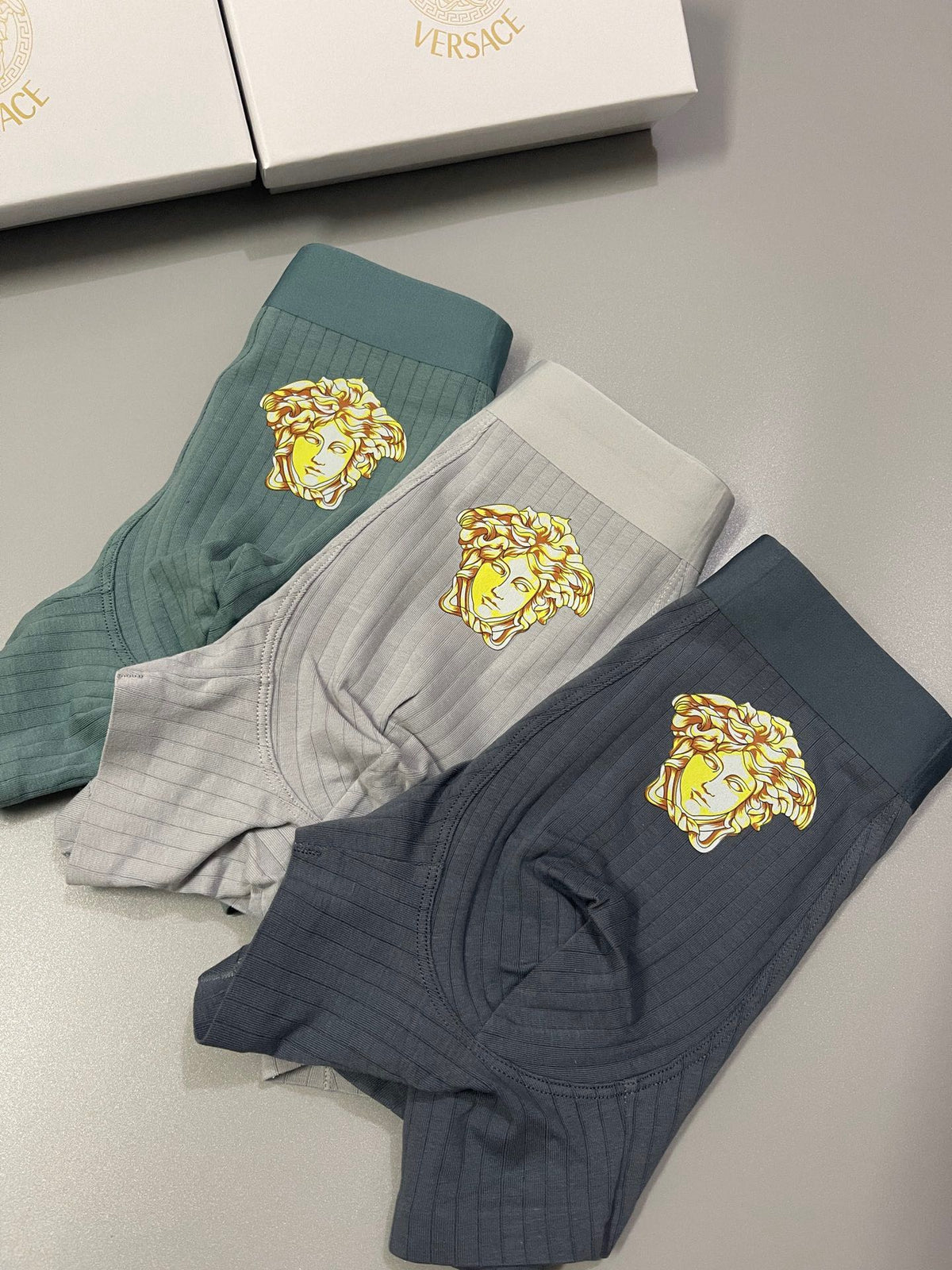 Versace Cotton Men's Boxer Briefs - 3-Piece Box