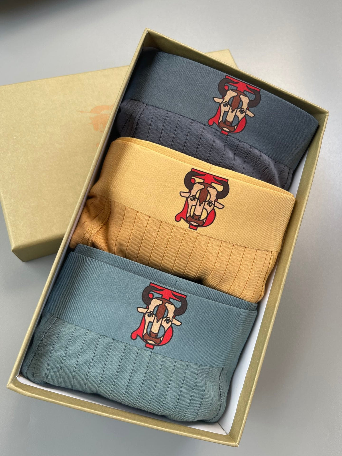 Burberry Cotton-Blend Character Detail Men's Boxer Briefs - 3-Piece Box