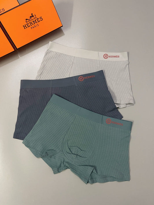 Hermes Cotton Men's Boxer Briefs - 3-Piece Box